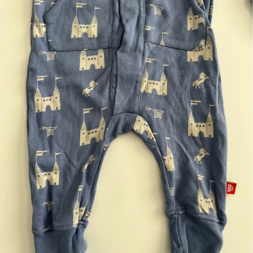 Magnetic Me castles and knights Navy and Cream Hooded Kids Footie